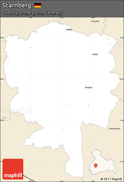 Classic Style Simple Map of Starnberg