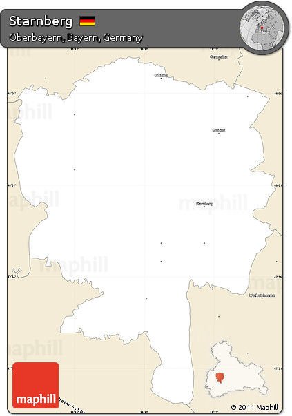 Classic Style Simple Map of Starnberg
