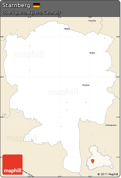 Classic Style Simple Map of Starnberg