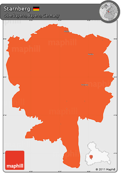 Political Simple Map of Starnberg, single color outside