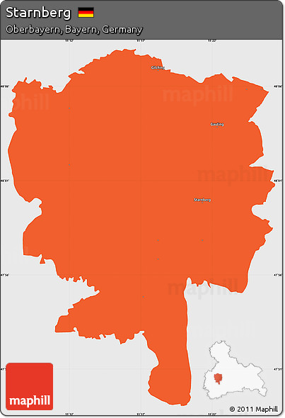 Political Simple Map of Starnberg, single color outside