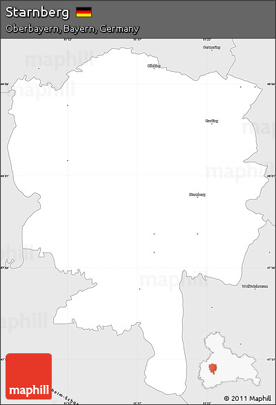 Silver Style Simple Map of Starnberg