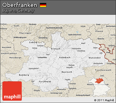 Classic Style 3D Map of Oberfranken