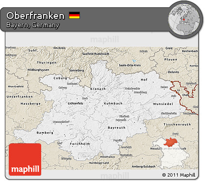 Classic Style 3D Map of Oberfranken