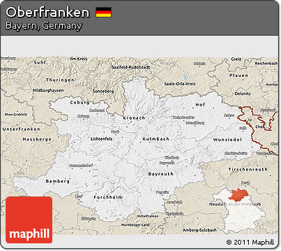 Classic Style 3D Map of Oberfranken