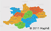 Political 3D Map of Oberfranken, single color outside