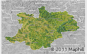 Satellite 3D Map of Oberfranken, lighten, desaturated
