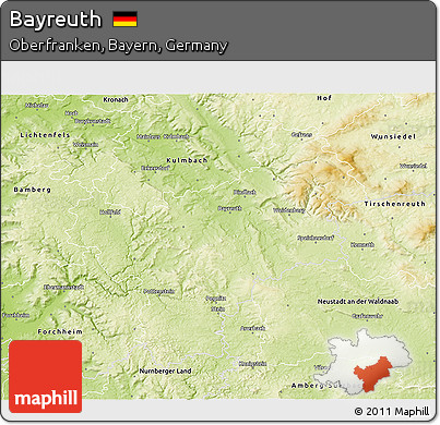 Physical 3D Map of Bayreuth