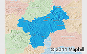 Political 3D Map of Bayreuth, lighten