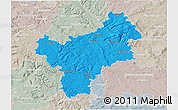 Political 3D Map of Bayreuth, lighten, semi-desaturated