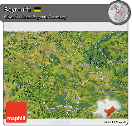 Satellite 3D Map of Bayreuth