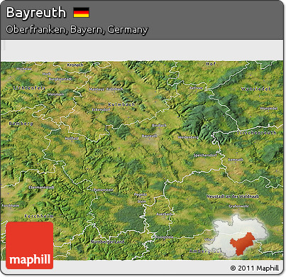Satellite 3D Map of Bayreuth