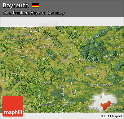 Satellite 3D Map of Bayreuth