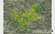 Satellite 3D Map of Bayreuth, semi-desaturated