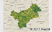 Satellite 3D Map of Bayreuth, shaded relief outside