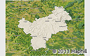 Shaded Relief 3D Map of Bayreuth, satellite outside