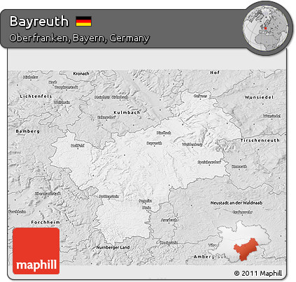 Silver Style 3D Map of Bayreuth
