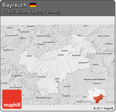Silver Style 3D Map of Bayreuth
