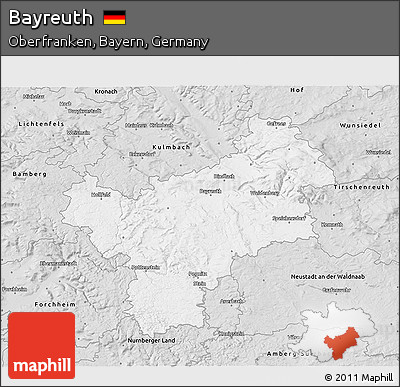 Silver Style 3D Map of Bayreuth