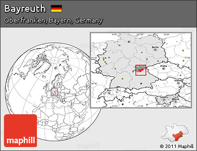 Blank Location Map of Bayreuth, highlighted country, highlighted parent region