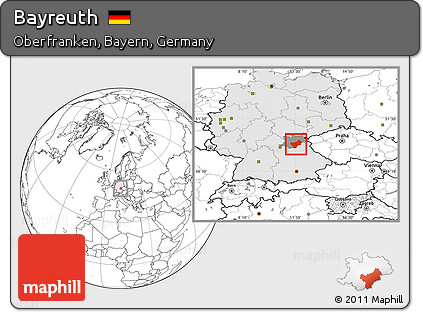 Blank Location Map of Bayreuth, highlighted country, highlighted parent region