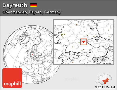 Blank Location Map of Bayreuth, highlighted parent region