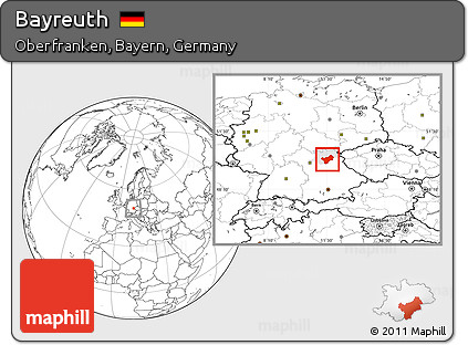 Blank Location Map of Bayreuth, highlighted parent region