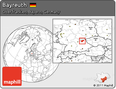Blank Location Map of Bayreuth, highlighted parent region