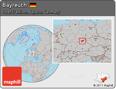 Gray Location Map of Bayreuth