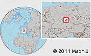 Gray Location Map of Bayreuth, highlighted parent region