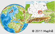 Physical Location Map of Bayreuth, highlighted country, highlighted parent region