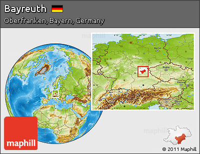 Physical Location Map of Bayreuth, highlighted parent region