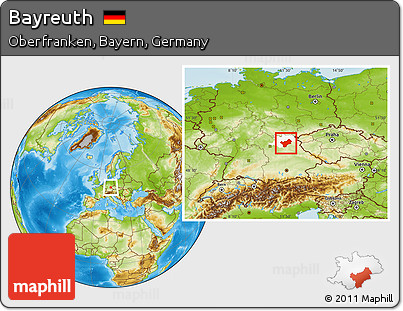 Physical Location Map of Bayreuth, highlighted parent region