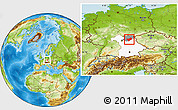 Physical Location Map of Bayreuth, highlighted parent region, highlighted grandparent region