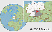 Savanna Style Location Map of Bayreuth, highlighted country, highlighted grandparent region