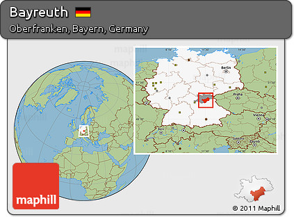 Savanna Style Location Map of Bayreuth, highlighted country, highlighted parent region
