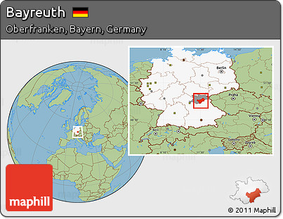 Savanna Style Location Map of Bayreuth, highlighted country, highlighted parent region