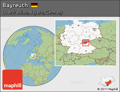 Savanna Style Location Map of Bayreuth, highlighted country, highlighted parent region