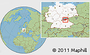Savanna Style Location Map of Bayreuth, highlighted country, highlighted parent region