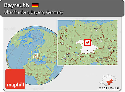 Savanna Style Location Map of Bayreuth, highlighted grandparent region