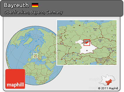 Savanna Style Location Map of Bayreuth, highlighted parent region, highlighted grandparent region