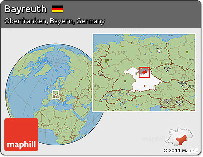 Savanna Style Location Map of Bayreuth, highlighted parent region, highlighted grandparent region
