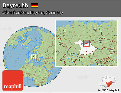 Savanna Style Location Map of Bayreuth, highlighted parent region, highlighted grandparent region