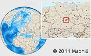 Shaded Relief Location Map of Bayreuth