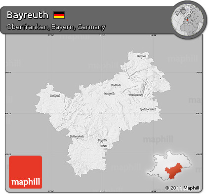 Gray Map of Bayreuth, single color outside