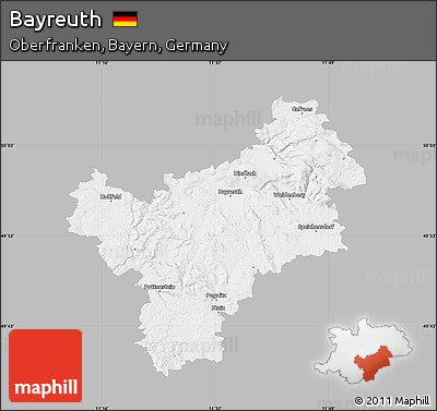 Gray Map of Bayreuth, single color outside