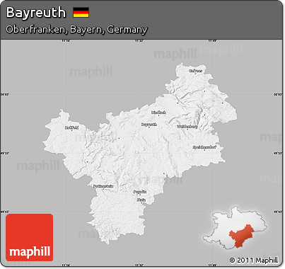 Gray Map of Bayreuth, single color outside