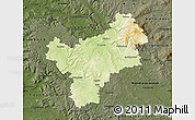 Physical Map of Bayreuth, darken