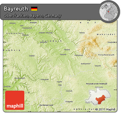 Physical Map of Bayreuth