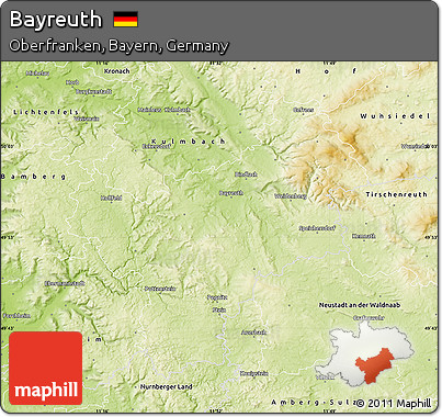 Physical Map of Bayreuth